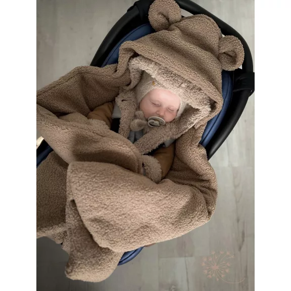 Infantilo teddy kocsitakaró - barna