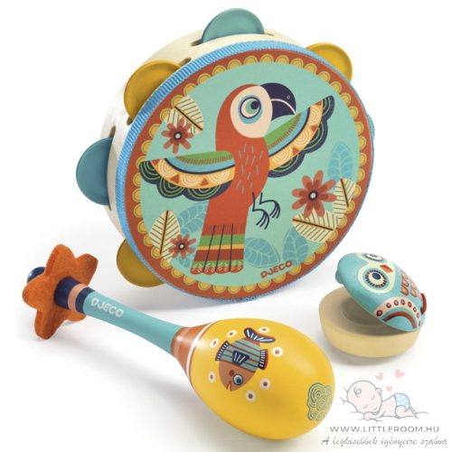 DJECO játékhangszer készlet - Tambourine, maracas, castanet