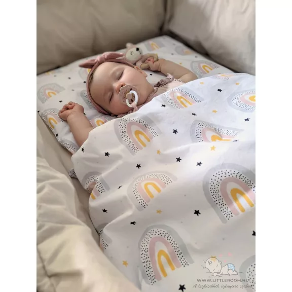 Infantilo 2 részes babaágynemű szett - szivárványok