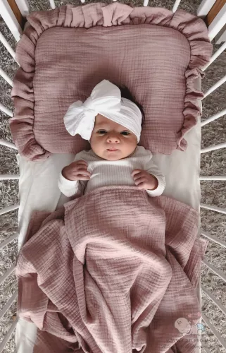 Happy muszlin nyári babaágynemű szett - fáradt rózsaszín