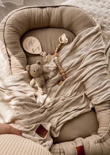 Muszlin babafészek - bézs