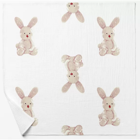 Muszlin kifogó 120x120 cm - bunny