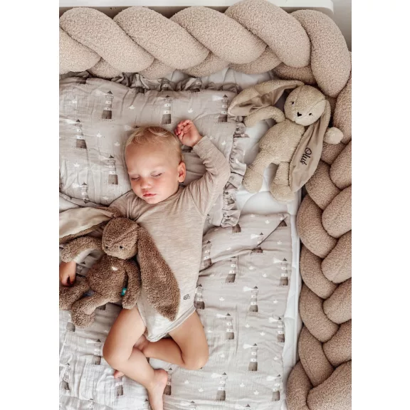 Infantilo teddy fonott rácsvédő 210 cm - bézs