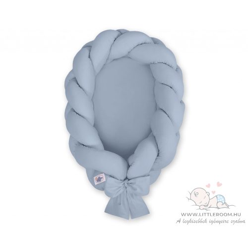 Pastel fonott babafészek - pasztell kék