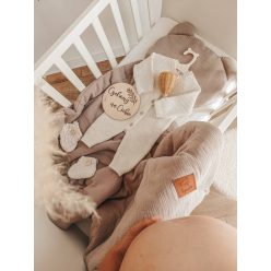 Happy muszlin babaágynemű szett macipárnával - bézs
