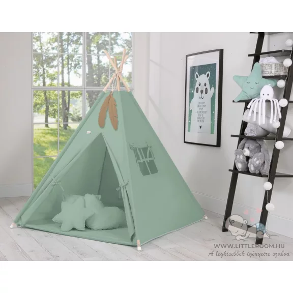 Prémium indián sátor - pasztell zöld