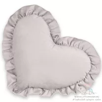 Infantilo velvet szív alakú díszpárna - szürke