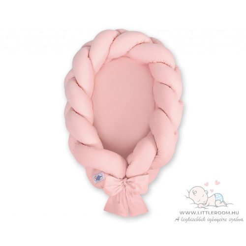 Pastel fonott babafészek - pasztell rózsaszín