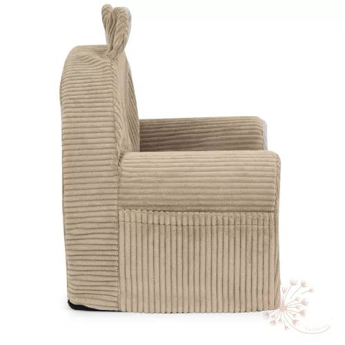 Babafotel saját névvel - bézs kordbársony