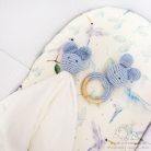 Horgolt, bambusz szundikendő - kék