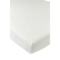 Meyco Baby muszlin gumis lepedő 70x140 cm - törtfehér