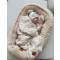Infantilo teddy babafészek macipárnával - bézs