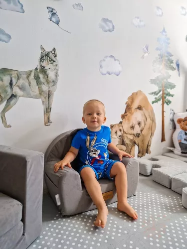 Babafotel saját névvel - világos szürke