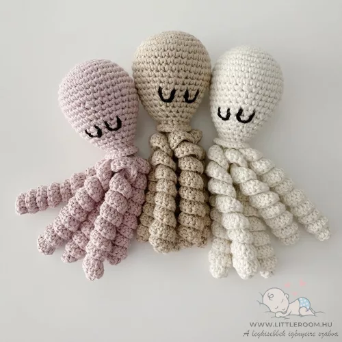 Horgolt polip - rózsaszín