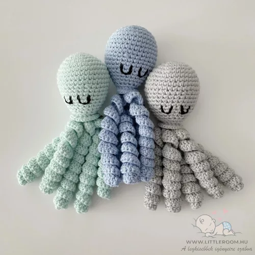 Horgolt polip - rózsaszín