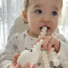 Horgolt polip - rózsaszín