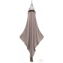 Happy bambusz-pamut kapucnis törölköző - bézs állatok
