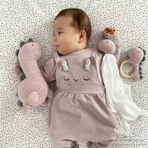 Horgolt dínó barát - kék