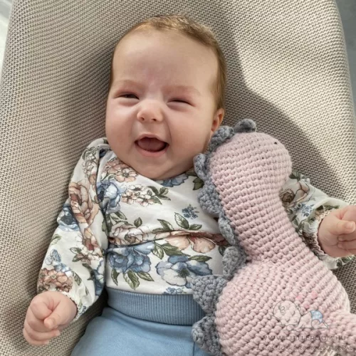 Horgolt dínó barát - kék