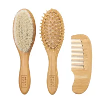 Meyco Baby bambusz baba hajkefe és fésű szett - natural