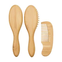 Meyco Baby bambusz baba hajkefe és fésű szett - natural