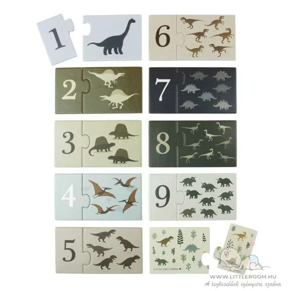 A little lovely company számpárosító puzzle - dinoszaurusz
