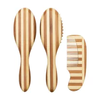 Meyco Baby bambusz baba hajkefe és fésű szett - stripes