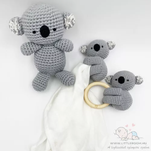 Horgolt koalabarát - szürke