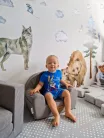 Babafotel saját névvel - szürke