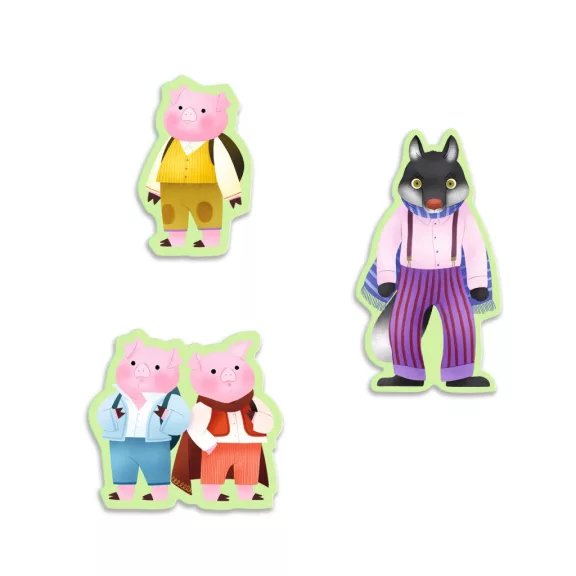 DJECO mese puzzle - A három kismalac, 35 db-os - The Three Little Pigs