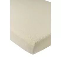 Meyco Baby muszlin gumis lepedő 60x120 cm - soft sand