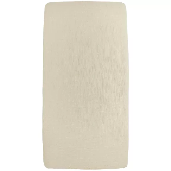 Meyco Baby muszlin gumis lepedő 60x120 cm - soft sand