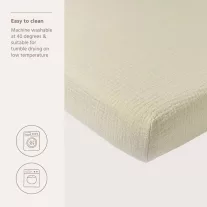 Meyco Baby muszlin gumis lepedő 60x120 cm - soft sand