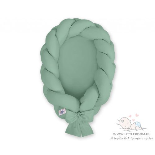 Pastel fonott babafészek - pasztell zöld