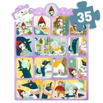   DJECO Mese puzzle - Piroska és a farkas, 35 db-os - Little Red Riding Hood