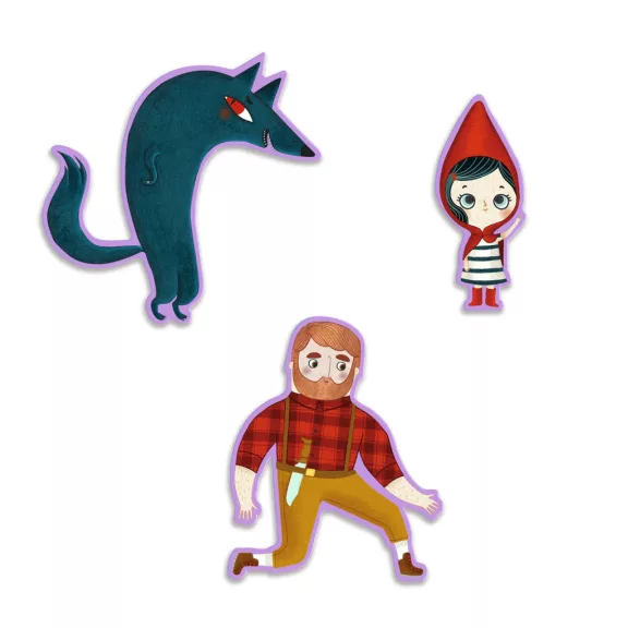 DJECO Mese puzzle - Piroska és a farkas, 35 db-os - Little Red Riding Hood