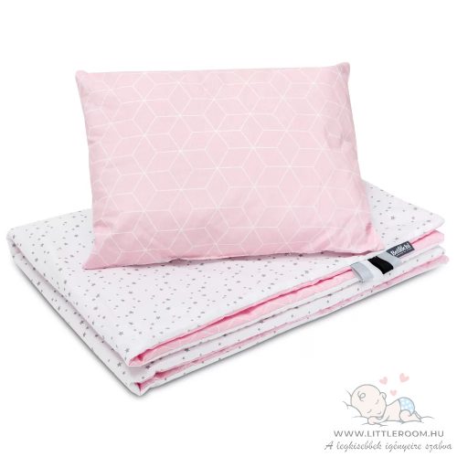 Comfort babaágynemű szett - apró csillagok-rózsaszín