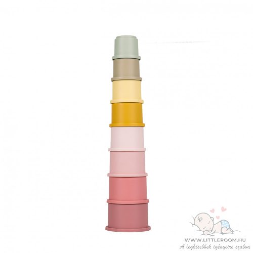 Little Dutch poharas toronyépítő - pink