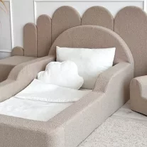   Monio Montessori habszivacs gyerekágy 70x140 cm - bouclé bézs