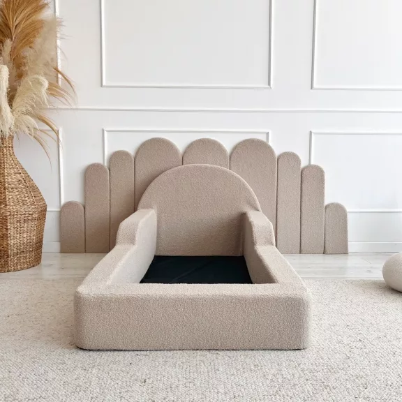 Monio Montessori habszivacs gyerekágy 70x140 cm - bouclé bézs
