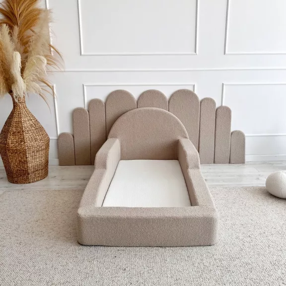 Monio Montessori habszivacs gyerekágy 70x140 cm - bouclé bézs