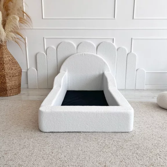 Monio Montessori habszivacs gyerekágy 70x140 cm - bouclé fehér