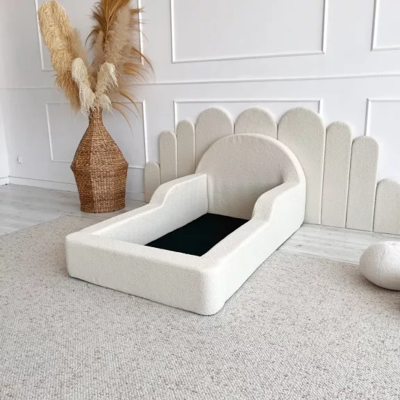 Monio Montessori habszivacs gyerekágy 70x140 cm - bouclé krém