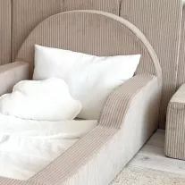   Monio Montessori habszivacs gyerekágy 70x140 cm - kordbársony bézs
