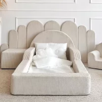   Monio Montessori habszivacs gyerekágy 70x140 cm - kordbársony krém