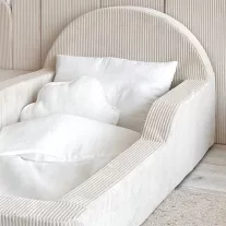   Monio Montessori habszivacs gyerekágy 70x140 cm - kordbársony krém