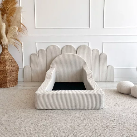 Monio Montessori habszivacs gyerekágy 70x140 cm - kordbársony krém