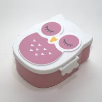 Yuko B Bento uzsonnás doboz - bagoly - rózsaszín