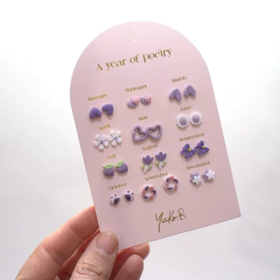 Yuko B A year of purple poetry fülbevaló szett
