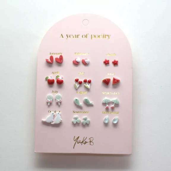 Yuko B A year of red poetry fülbevaló szett